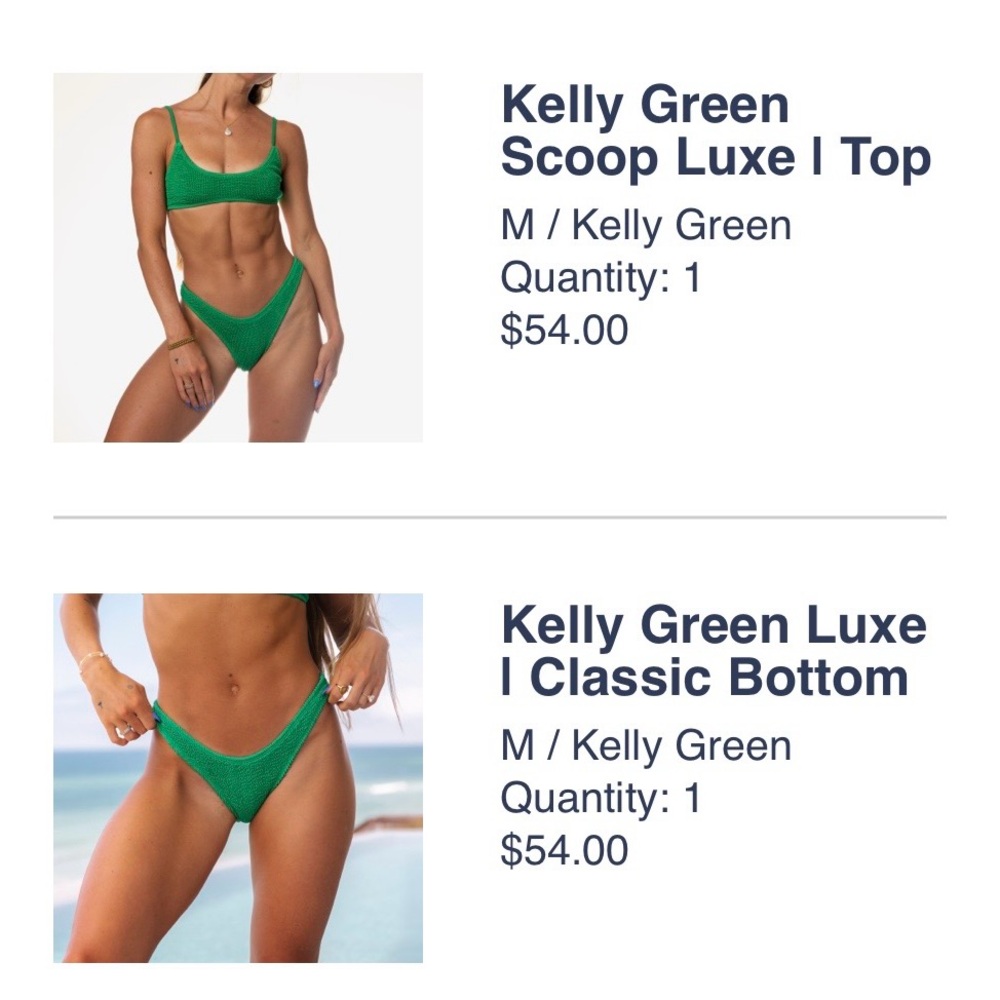 Kelly Green Scoop Luxe Bikini Set